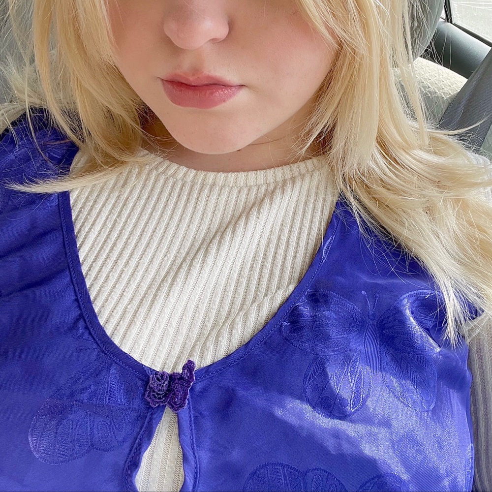 Purple tank top with butterfly details! Y2k inspired!